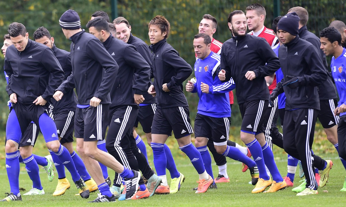 Gute Stimmung im FCB-Abschlusstraining.