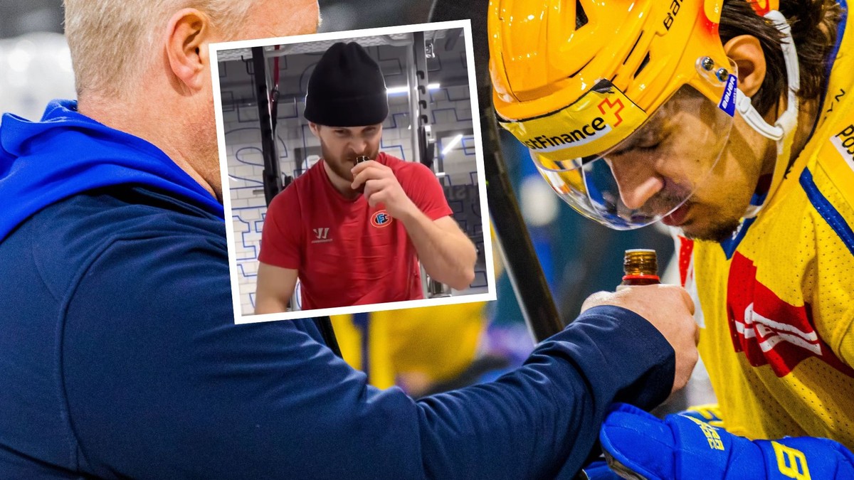 Matej Stransky (Davos) et Christoph Bertschy (Gottéron, en médaillon) sont des consommateurs de sel odorant, comme bon nombre de leurs confrères.