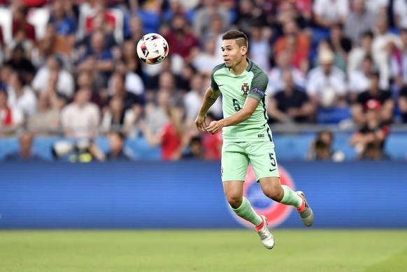 Portugal&#039;s Raphael Guerreiro controls the ball during the Euro 2016 semifinal soccer match between Portugal and Wales, at the Grand Stade in Decines-足Charpieu, near Lyon, France, Wednesday, July  ...