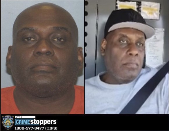 This image provided by the New York City Police Department shows a Crime Stoppers bulletin displaying photos of Frank R. James, who has been identified by police as the renter of a U-Haul van possibly ...