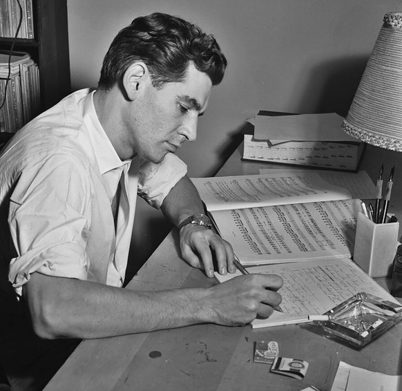 RECORD DATE NOT STATED Portrait of Leonard Bernstein in his apartment, New York, N.Y., between 1946 and 1948 . 1062_16_M_-1857-