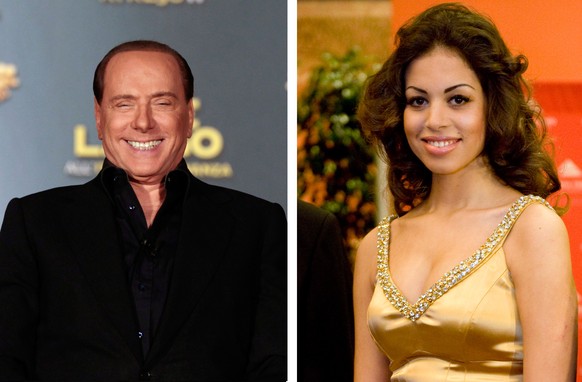 Silvio Berlusconi (links) und Karima el-Mahroug alias «Ruby».<br data-editable="remove">