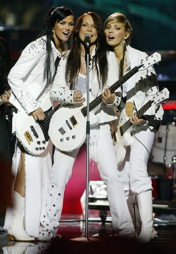 Vanilla Ninja of Switzerland performs during the finale of the Eurovision song contest in Kiev, Ukraine, Saturday, May 21, 2005. More than 150 million people are expected to watch the show of groups f ...