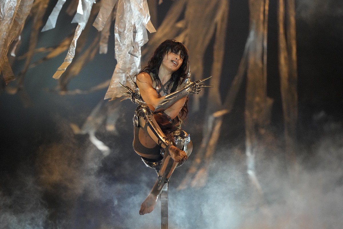 Last year's winner Loreen of Sweden performs during the Grand Final of the Eurovision Song Contest in Malmo, Sweden, Saturday, May 11, 2024. (AP Photo/Martin Meissner)
Bambie Thug