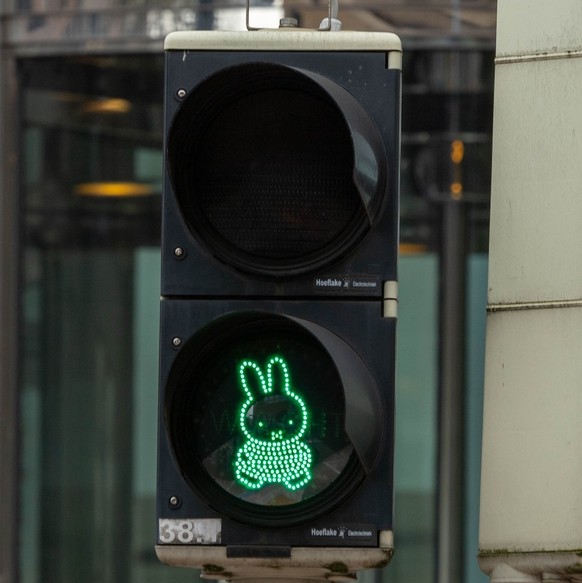 Miffy traffic lights in Utrecht, Netherlands. Or "Nijntje" as she's called.