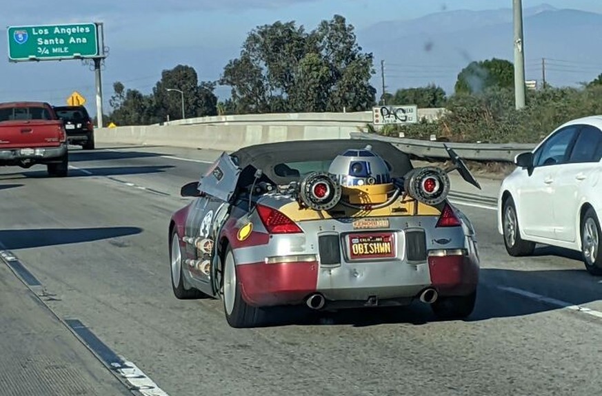 Star Wars Nissan! 
https://www.reddit.com/r/ShittyCarMod/comments/jwrcu8/to_degoba/