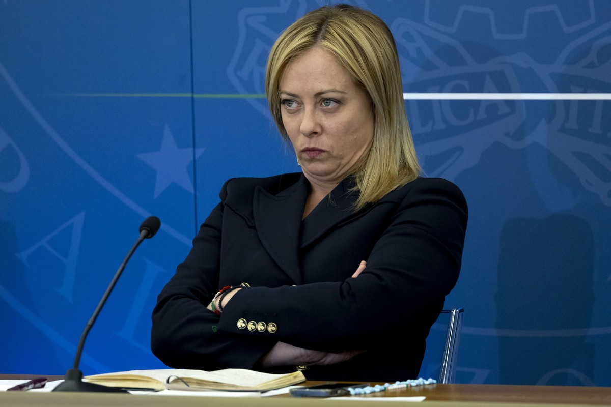 La première ministre italienne Giorgia Meloni lors de la conférence de presse du 31 octobre 2022, à Rome, en Italie.