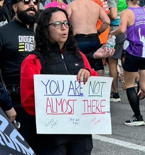 Signs at the New York Marathon