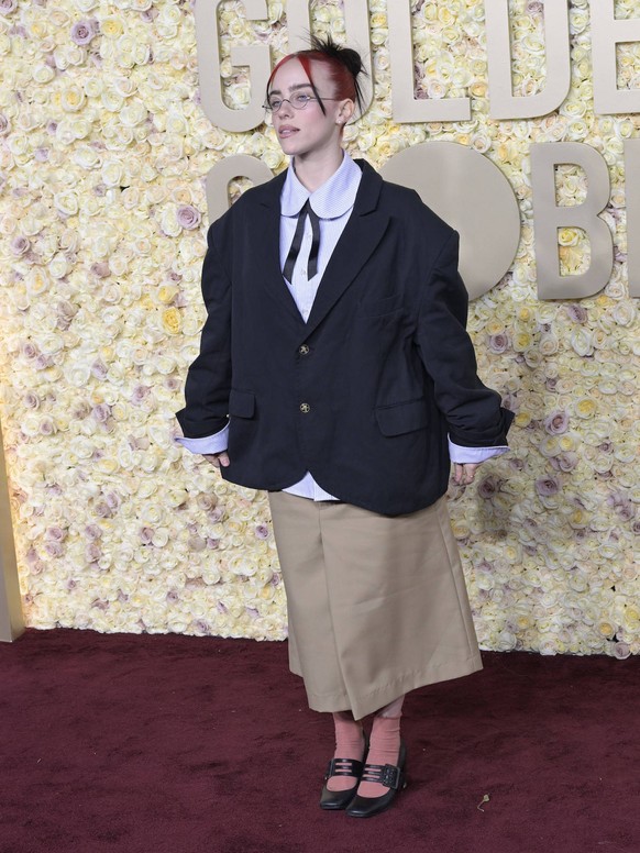 07 January 2024 - Beverly Hills, California - Billie Eilish. 81st Annual Golden Globe Awards at The Beverly Hilton Hotel. Photo Copyright: xAdMediax/MediaPunchx