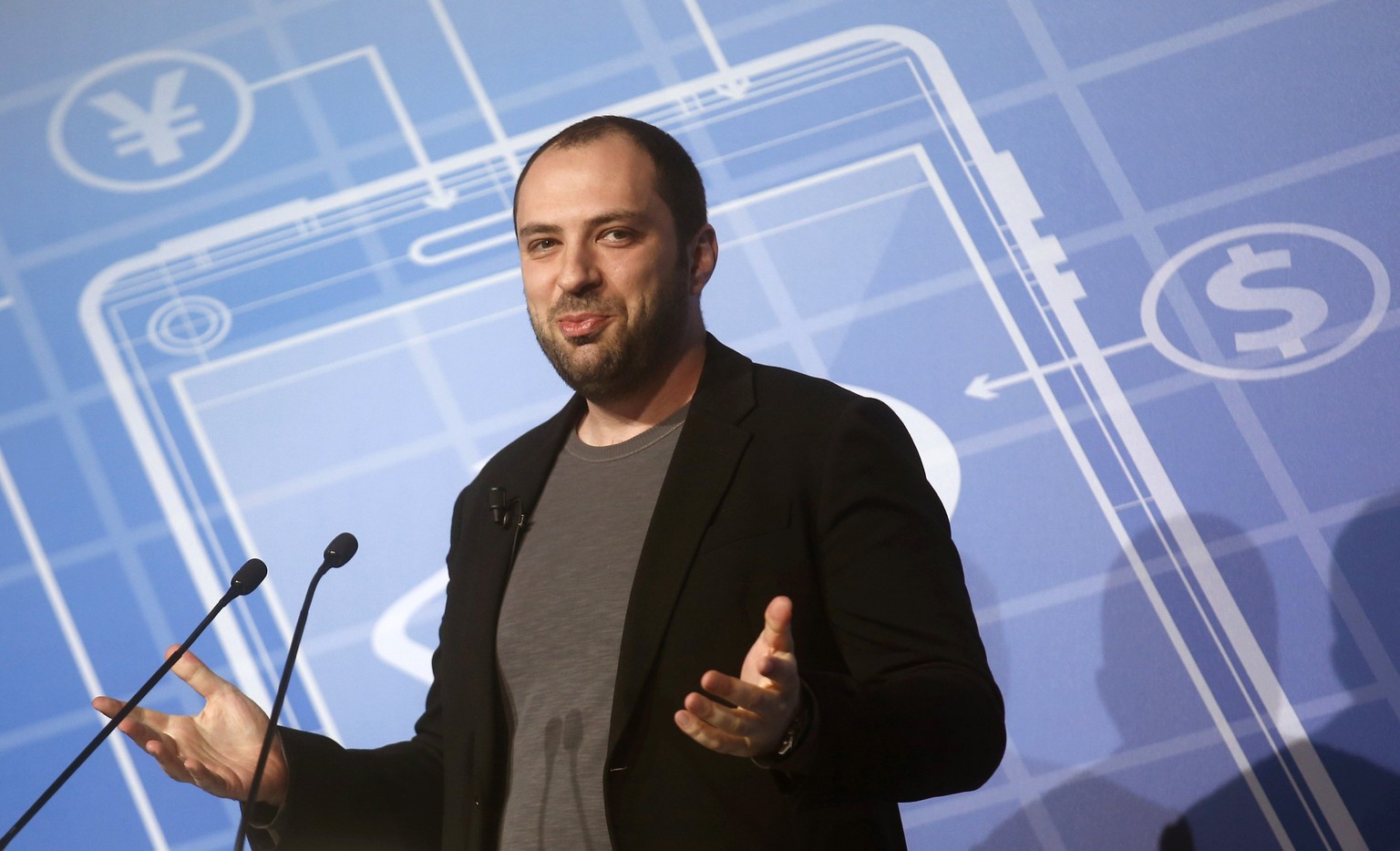 REFILE - CORRECTING TYPO
WhatsApp Chief Executive Officer and co-founder Jan Koum delivers a keynote speech at the Mobile World Congress
in Barcelona February 24, 2014. The world's biggest messaging  ...