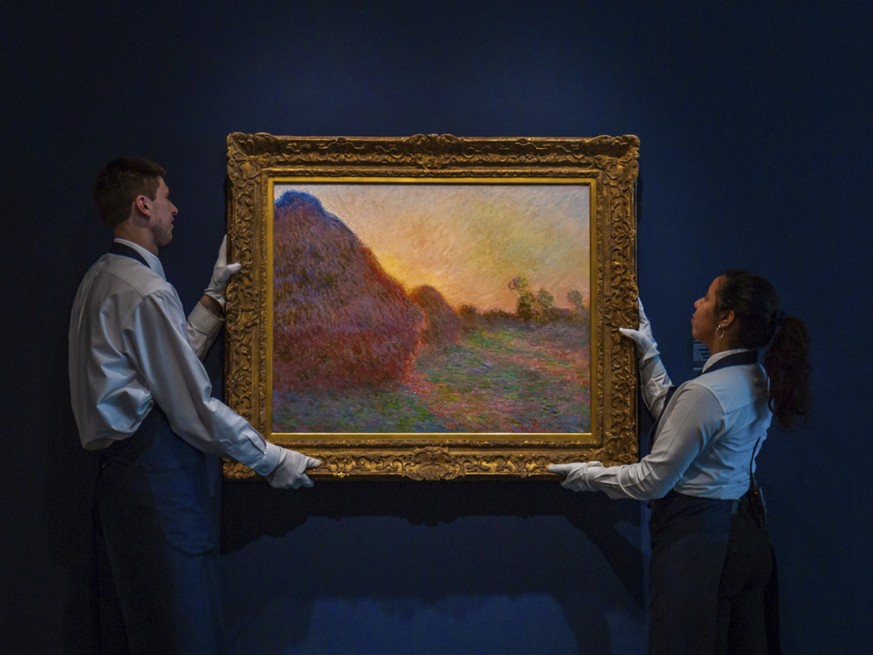 Das Gemälde &quot;Meules&quot; von Impressionist Claude Monet ist am Dienstag (Ortszeit) beim Auktionshaus Sotheby&#039;s für 110,7 Millionen Dollar unter den Hammer gekommen.