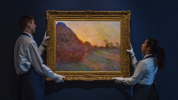 Das Gemälde &quot;Meules&quot; von Impressionist Claude Monet ist am Dienstag (Ortszeit) beim Auktionshaus Sotheby&#039;s für 110,7 Millionen Dollar unter den Hammer gekommen.