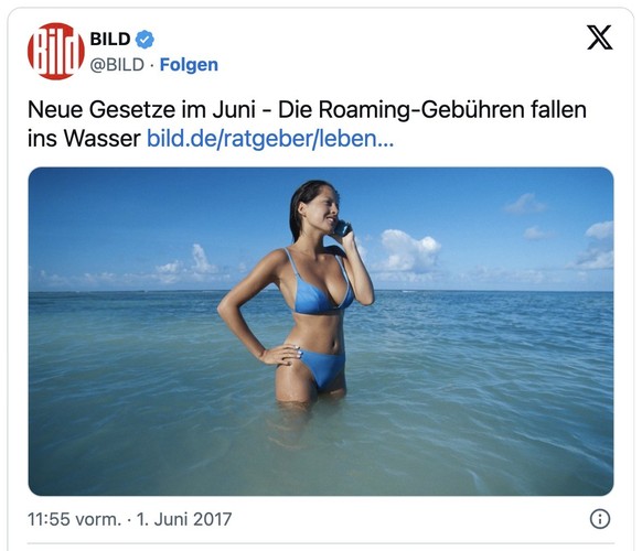 Tweet zu Roaming-Gebühren (2017)
