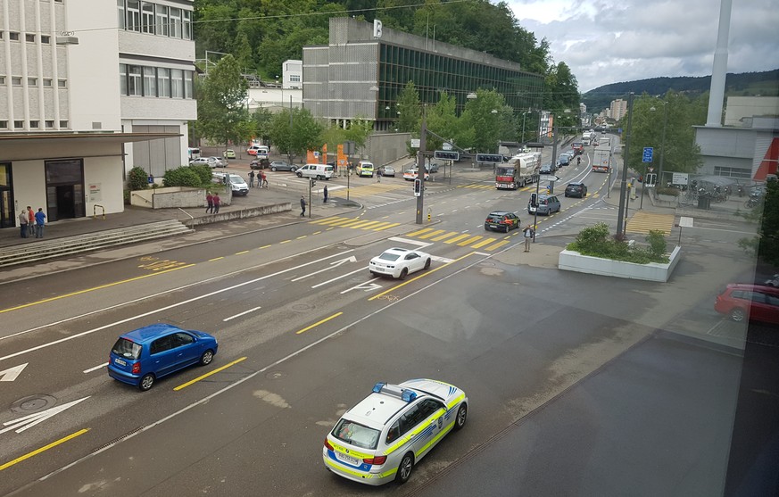 Polizeieinsatz an der Berufsschule Baden.