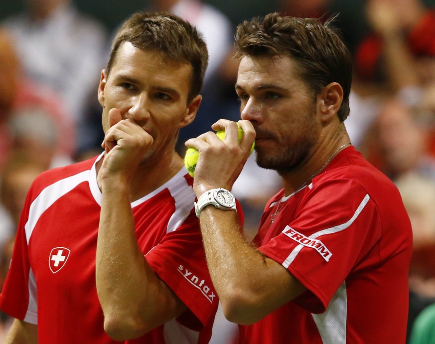 Knapp am Sieg vorbeigeschrammt: Marco Chiudinelli und Stan Wawrinka.