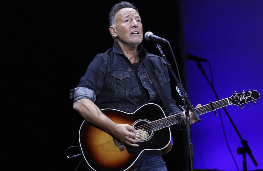 FILE - Bruce Springsteen performs at the 13th annual Stand Up For Heroes benefit concert in support of the Bob Woodruff Foundation in New York on Nov. 4, 2019. Despite Springsteen&#039;s long-time ave ...