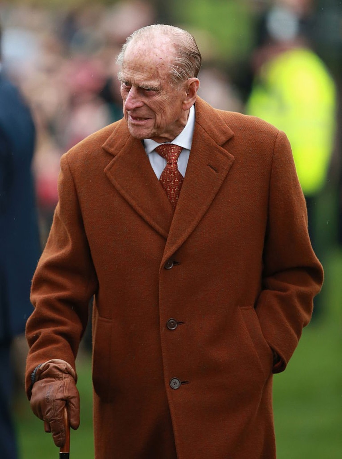 KING'S LYNN, ENGLAND - DECEMBER 25: Prince Philip, Duke of Edinburgh attends a Christmas Day church service at Sandringham on December 25, 2015 in King's Lynn, England. (Photo by Chris Jacks ...