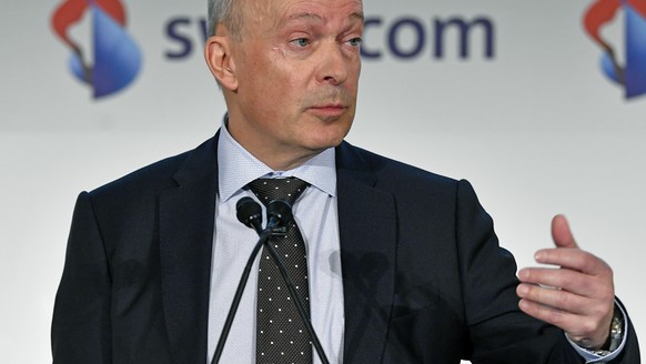 Urs Schaeppi, CEO Swisscom an der Bilanzmedienkonferenz in Zuerich am Mittwoch, 7. Februar 2018. (KEYSTONE/Walter Bieri)