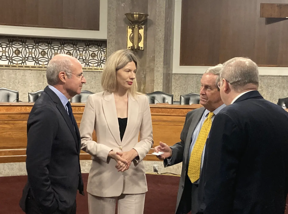Bill Browder (far left) talking with U.S. Representative Joe Wilson (second from right).