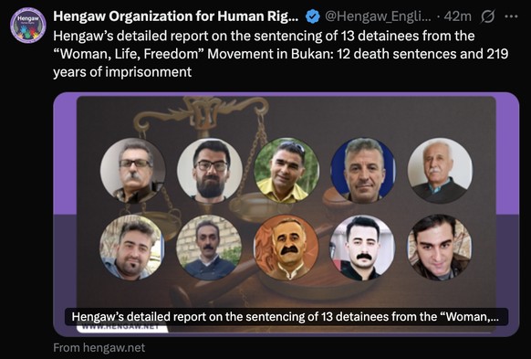 Hengaw Kurdish sentenced to death Iran