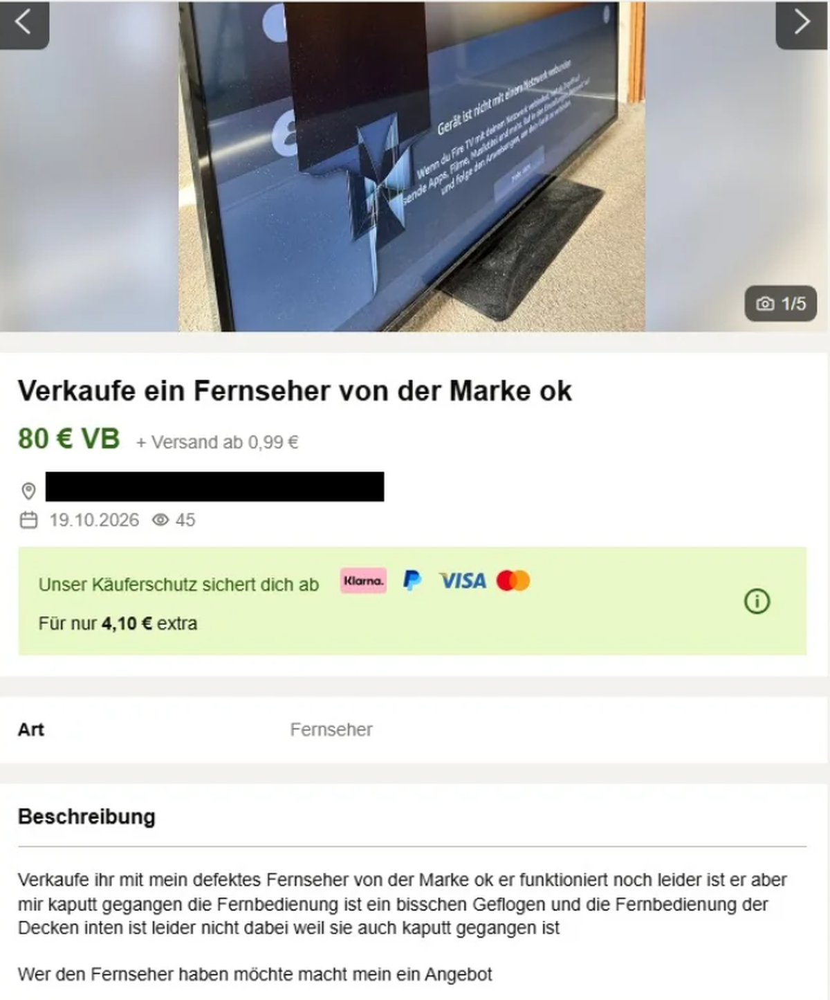 Lustige Fails: Kleinanzeigen