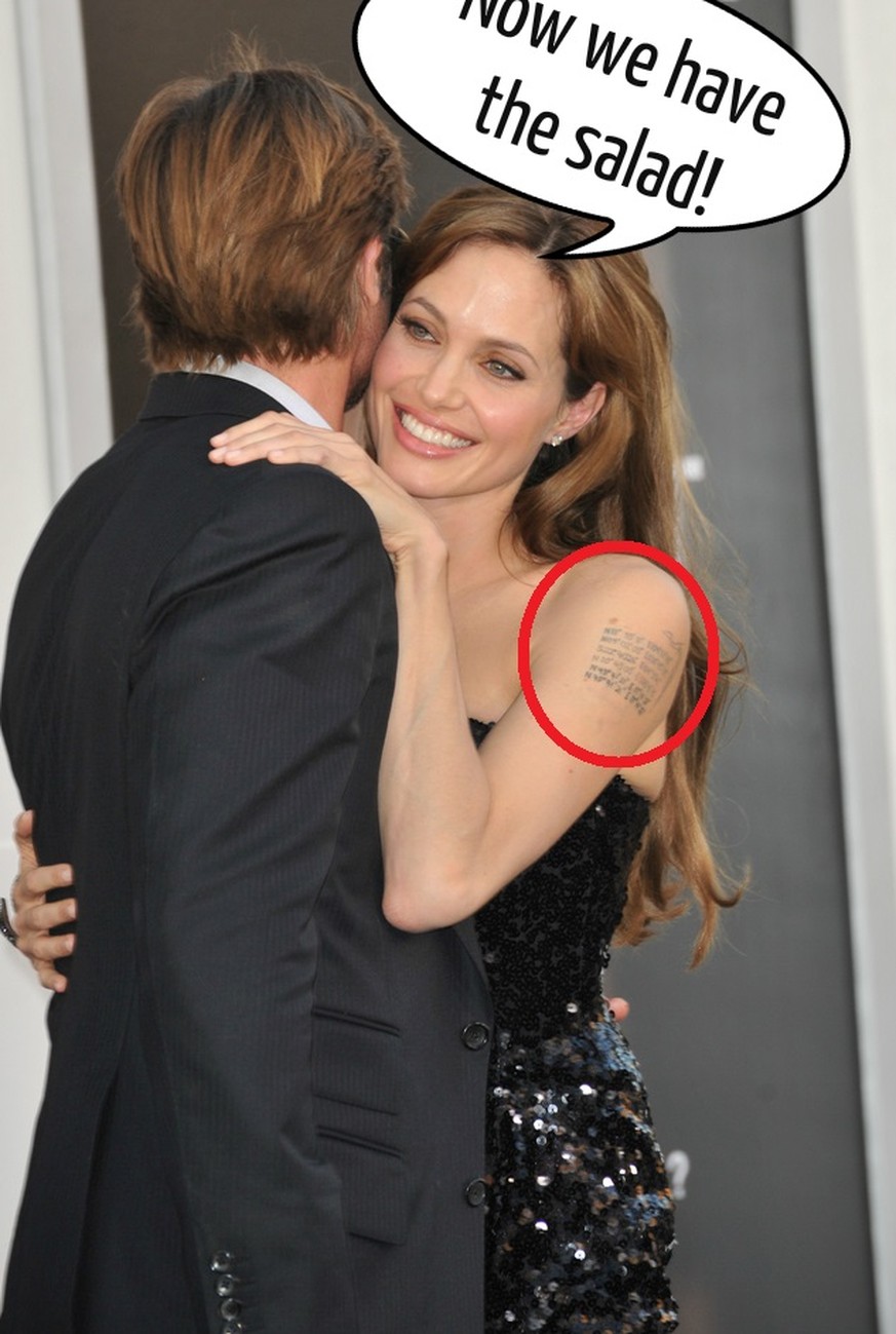 Dumm gelaufen, Brangelina! Diese Liebes-Tattoos müssen jetzt wohl weg ...