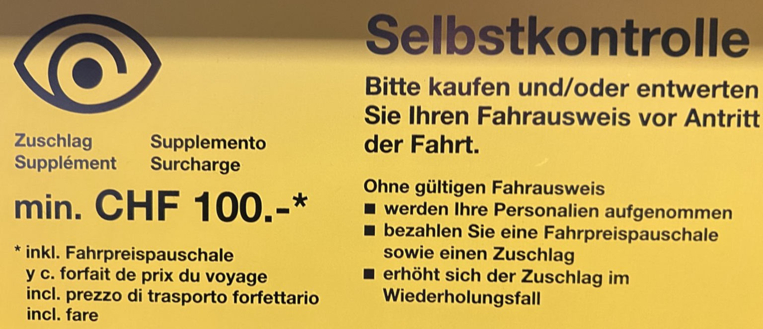 Klebt in allen Zügen: Billett vor Antritt der Fahrt lösen.