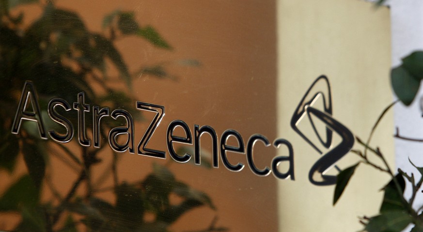 FILE - In this file photo dated Jan. 29, 2009, reflections are seen in the sign at the global headquarters of AstraZeneca in London. Shares in Anglo-Swedish drugmaker AstraZeneca plunged 16 percent on ...