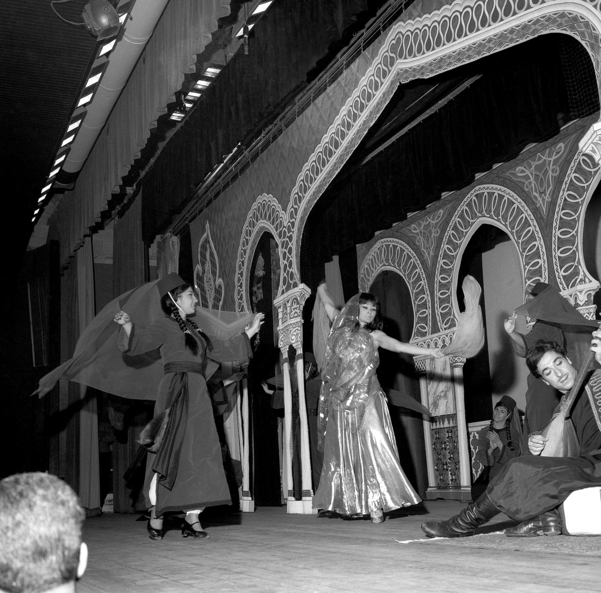 Number one belly dancer in Beirut, the belly dancing capital of the Arab world, is not an Arab but 26-year-old American Jemela Omar of New York City, shown April 2, 1966. She stars in a Lebanese folk ...
