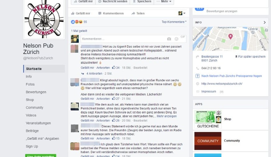 Die Stellungnahme des Pubs auf Facebook wird bei den dortigen Kommentatoren für wenig glaubwürdig gehalten.