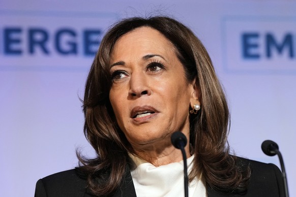 Former Vice President Kamala Harris delivers the keynote speech at the Emerge 20th Anniversary Gala in San Francisco, Wednesday, April 30, 2025. (AP Photo/Godofredo A. V�squez)
Democrats Harris