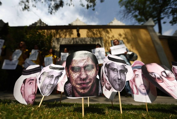 Proteste gegen die Inhaftierung Badawis vor der saudi-arabischen Botschaft in Mexiko-Stadt.