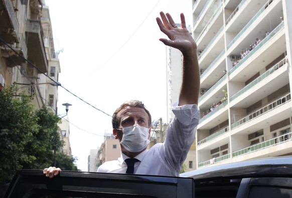 Emmanuel Macron in Beirut.