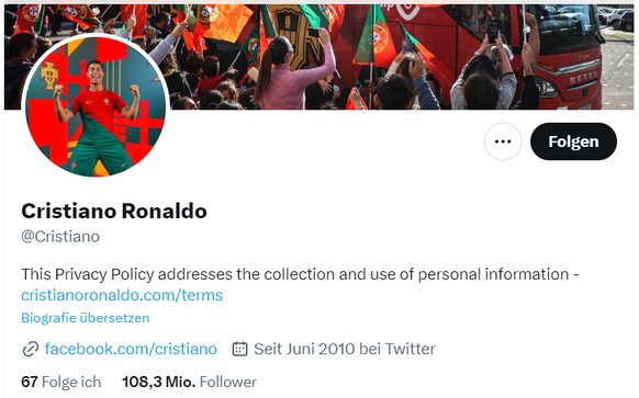 Auch Superstar Cristiano Ronaldo hat derzeit kein blaues Häkchen mehr.