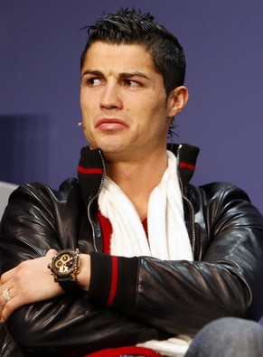 Soccer player Christiano Ronaldo from Portugal is seen during a press conference ahead of the FIFA World Player Gala 2009, naming the World Player of the Year, in Zurich, Switzerland, Monday, Dec. 21, ...