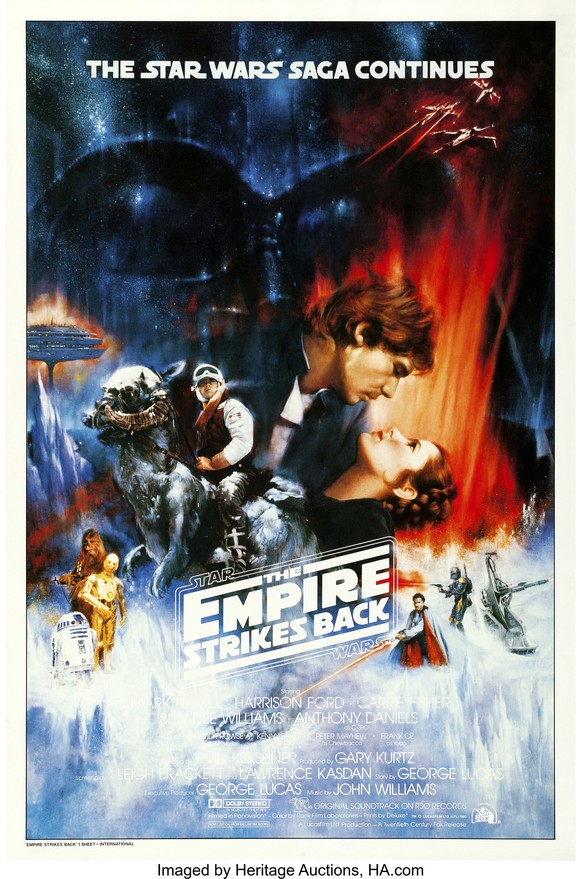 This photo provided by Heritage Auctions, shows a rare draft poster for the &quot;Star Wars&quot; sequel, &quot;The Empire Strikes Back,&quot; that sold at auction for $26,400 on Sunday July 29, 2018  ...