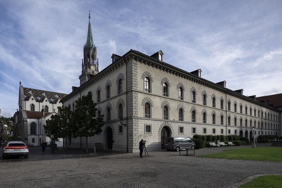 View of the cantonal court of St. Gallen where 44-year-old Belarusian Juri Garawski is on trial, pictured on Tuesday, September 19, 2023, in St. Gallen, Switzerland. Garawski was supposedly a member o ...