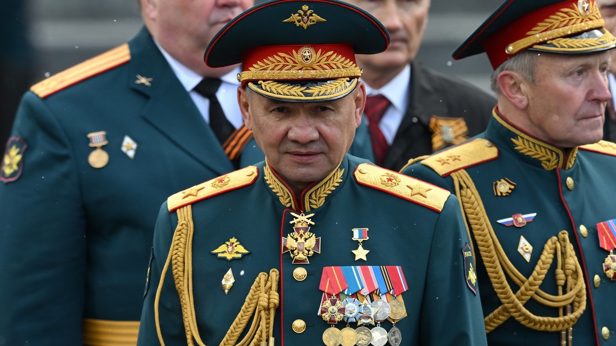 epa11335991 (FILE) - Russian Defence Minister Sergei Shoigu looks on after a wreath laying ceremony at the Tomb of the Unknown Soldier in Alexander Garden on Victory Day, which marks the 79th annivers ...
