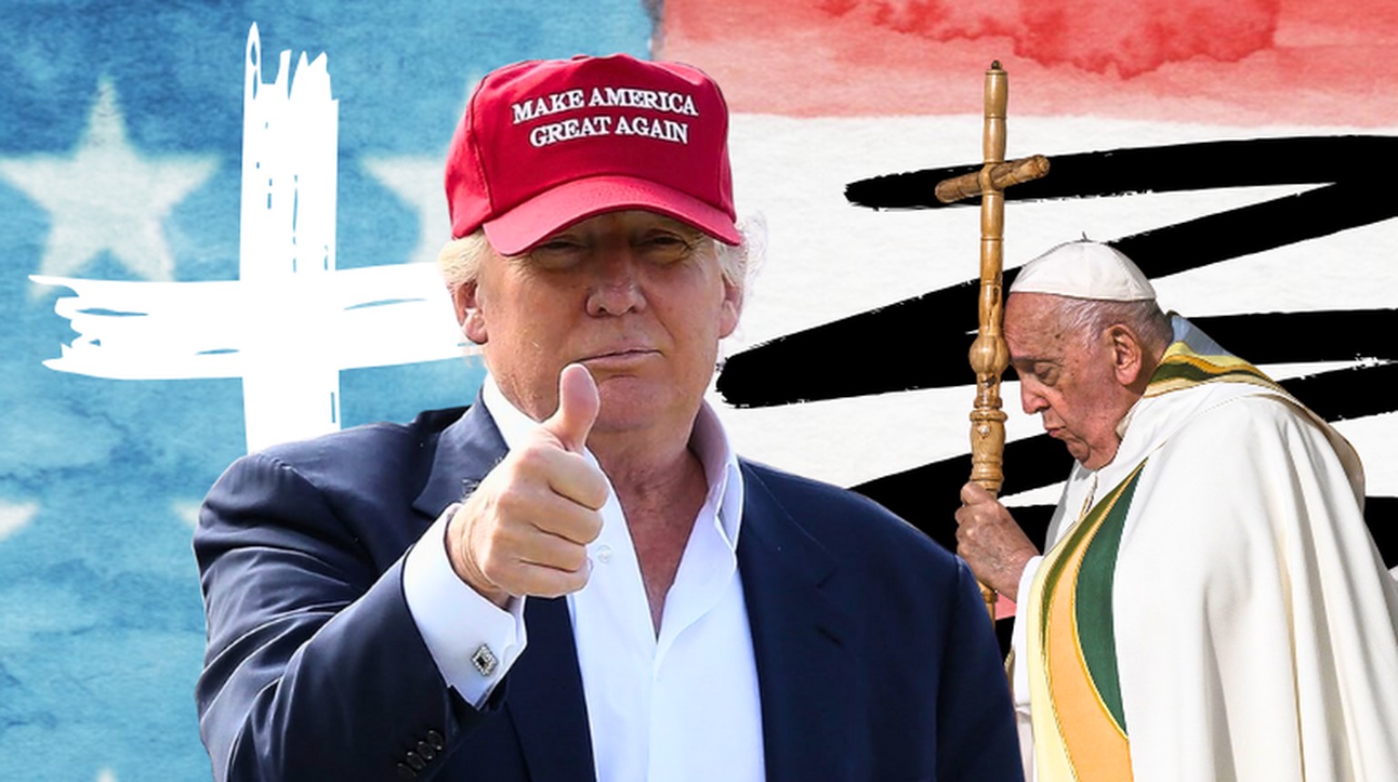 Teaserbild Papst Pope Francis Franziskus Trump USA American US church Kirche