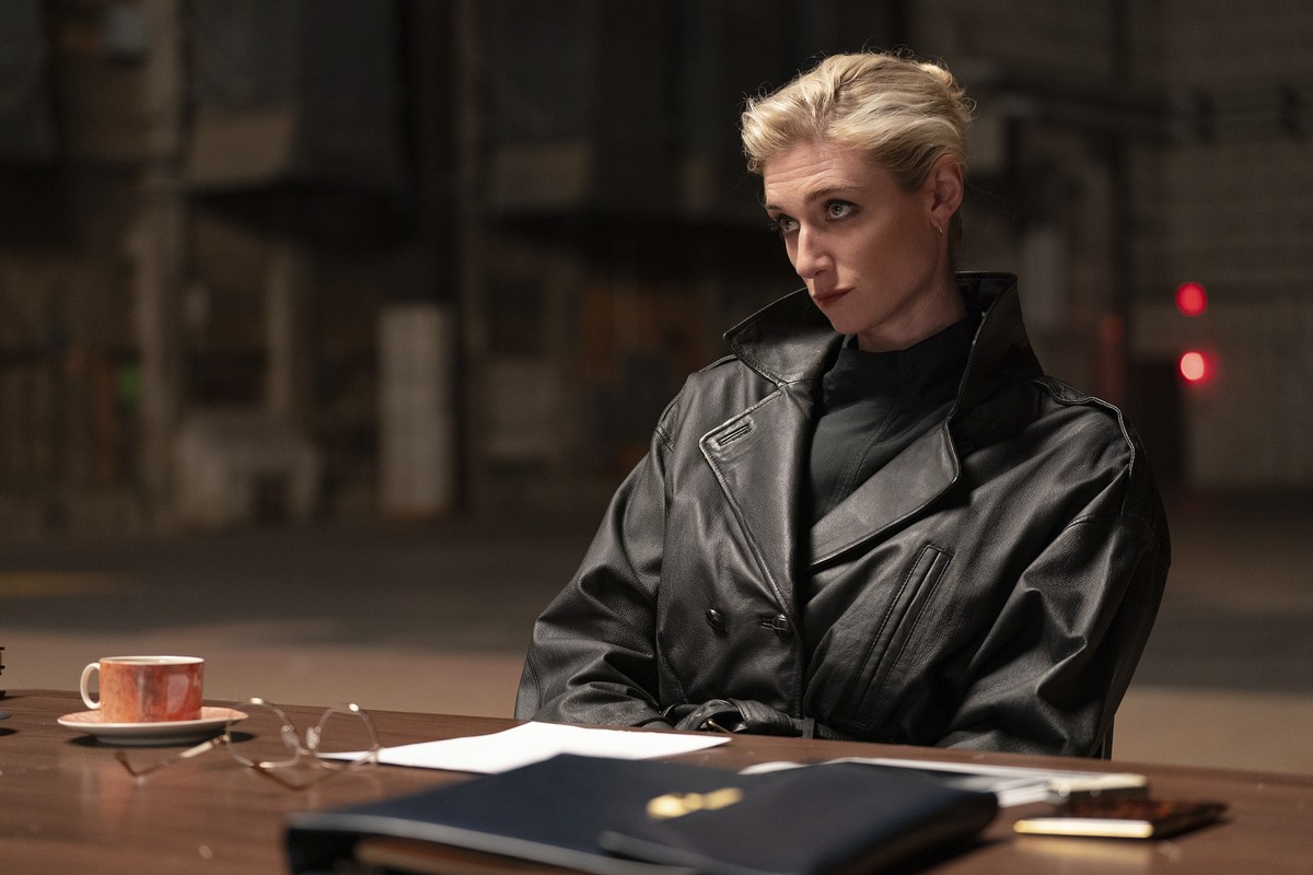 This image released by A24 shows Elizabeth Debicki in a scene from "MaXXXine." (Justin Lubin/A24 via AP)