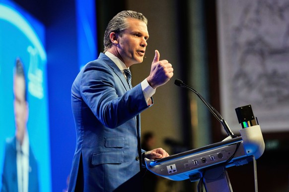 U.S. Defense Secretary Pete Hegseth delivers his speech during 22nd Shangri-La Dialogue summit in Singapore,Saturday, May 31, 2025. (AP Photo/Anupam Nath)
Singapore Security Forum