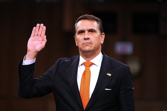 FILE - Acting Attorney General Todd Blanche is sworn in as he appears before the Senate Judiciary Committee on Capitol Hill in Washington, July 15, 2026. (AP Photo/Mark Schiefelbein, File)
Todd Blanch ...