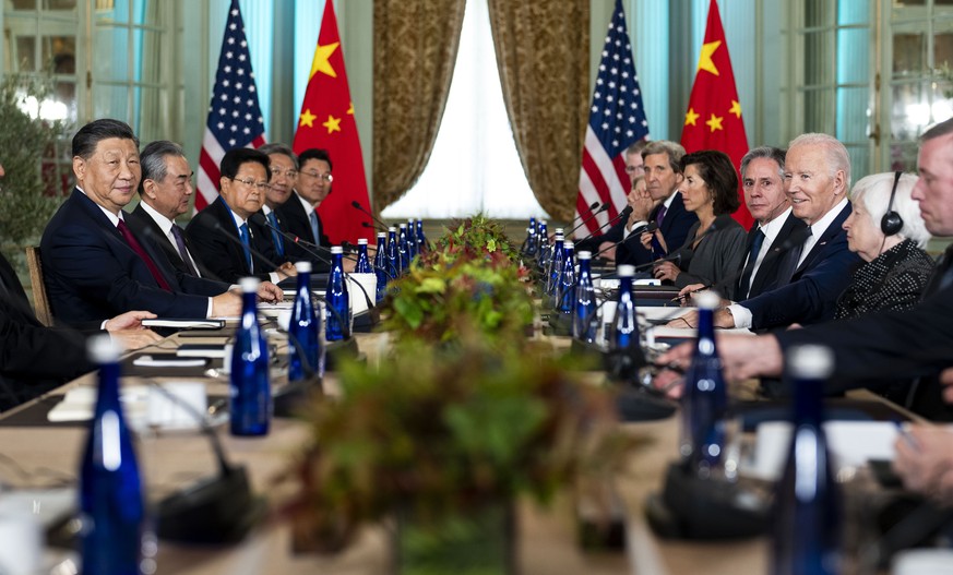 President Joe Biden Meets with China&#039;s President President Xi Jinping at the Filoli Estate in Woodside, Calif., Wednesday, Nov, 15, 2023, on the sidelines of the Asia-Pacific Economic Cooperative ...