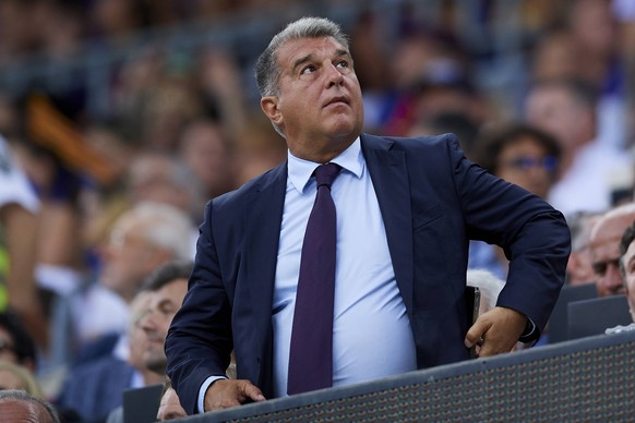 FC Barcelona, Barca v Pumas UNAM - Joan Gamper Trophy President Barcelona Joan Laporta during the Joan Gamper Trophy, friendly presentation match between FC Barcelona and Pumas UNAM at Spotify Camp No ...