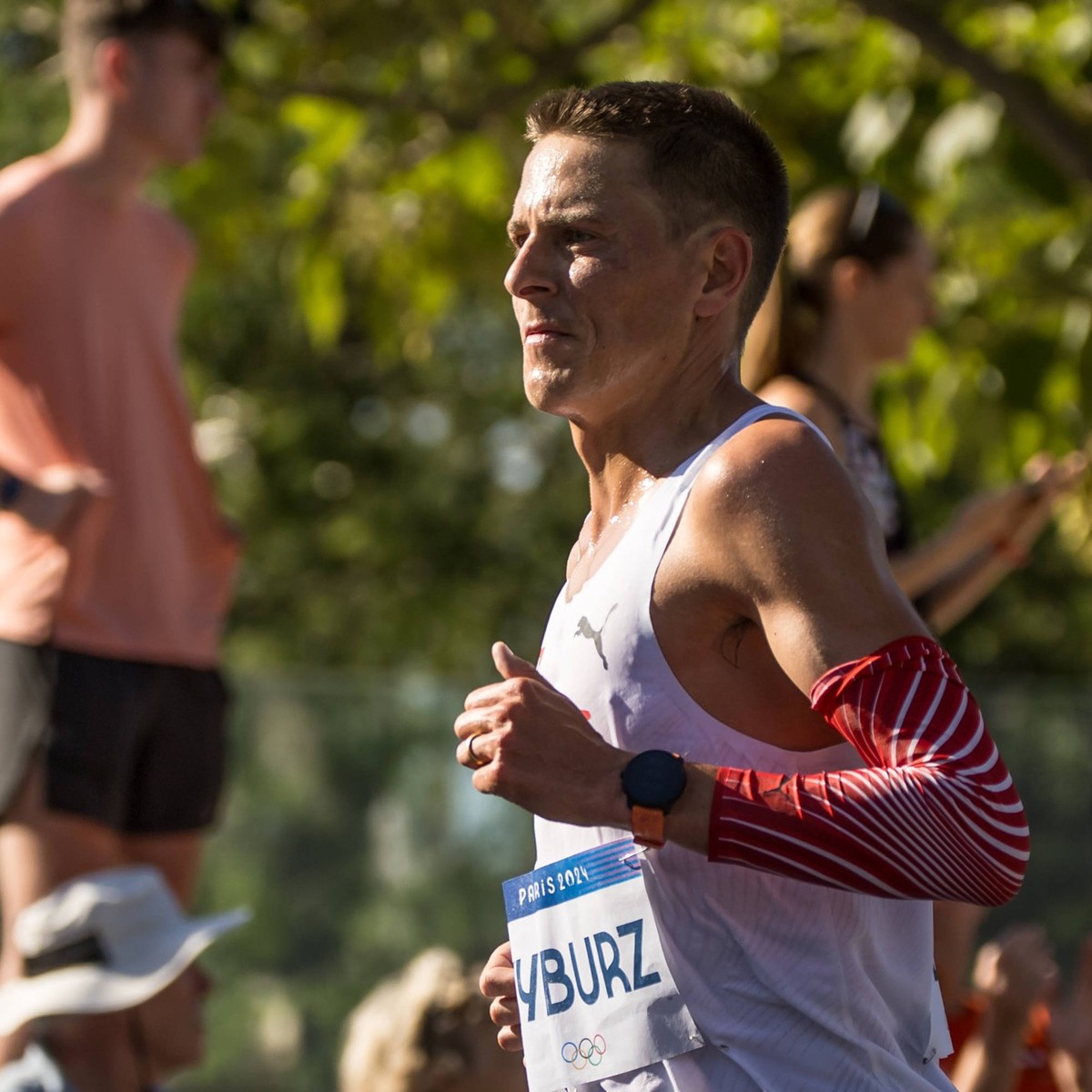 Olympische Spiele Leichtathletik Paris, 10.08.2024 Matthias Kyburz of Switzerland, Men s Marathon, at the Olympic Games, Olympische Spiele, Olympia, OS Paris 10.08.2024. *** Olympic Games Athletics Pa ...