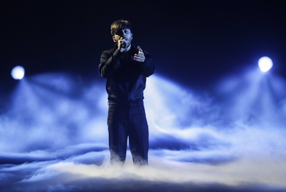 Blas Canto from Spain performs during rehearsals at the Eurovision Song Contest at Ahoy arena in Rotterdam, Netherlands, Friday, May 21, 2021. (AP Photo/Peter Dejong)
Blas Canto