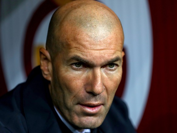 epa07941515 Real Madrid&#039;s head coach Zinedine Zidane at UEFA Champions League group A match between Galatasaray and Real Madrid in Istanbul, Turkey 22 October 2019. EPA/SEDAT SUNA