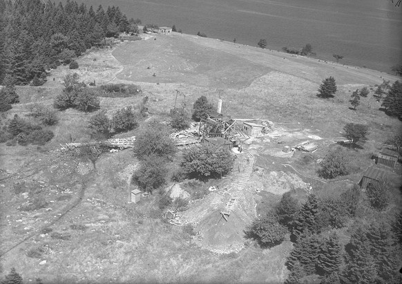 Luftaufnahme der Grabungsstelle im Jahr 1931.