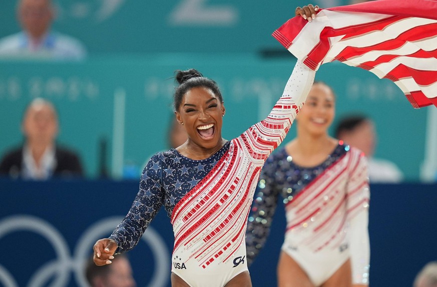 July 30 2024: SImone Biles United States wins gold on Day 4 of the Olympic Games, Olympische Spiele, Olympia, OS at Bercy Arena, Paris, France. /CSM. Paris France - ZUMAc04_ 20240730_zma_c04_134 Copyr ...
