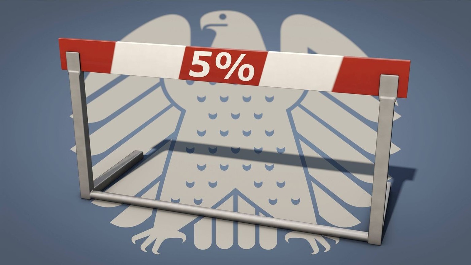 Symbolbild zum Thema F�nfprozenth�rde f�r Bundestag und Landtag in Deutschland Symbolic image of the five per cent threshold for the Bundestag and state parliaments in Germany Copyright: imageBROKER/D ...